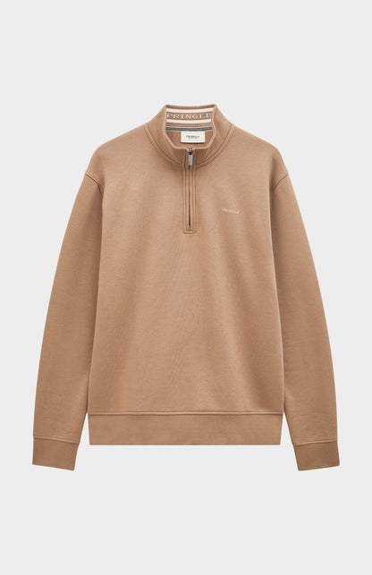 Men's Qtr Zip Track Jumper In Mushroom