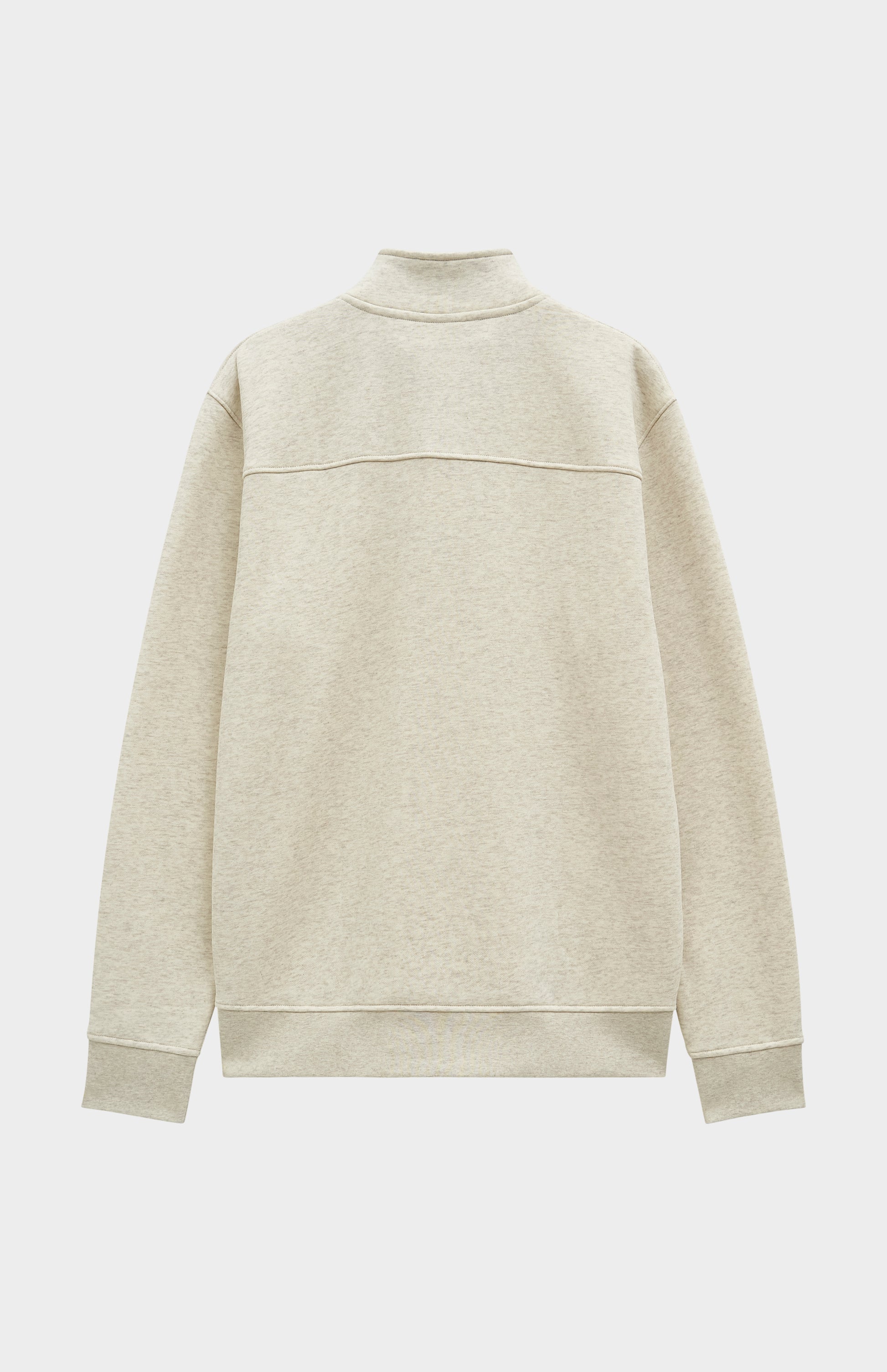 Pringle Men's Qtr Zip Track Jumper In Ecru Beige Melange rear view