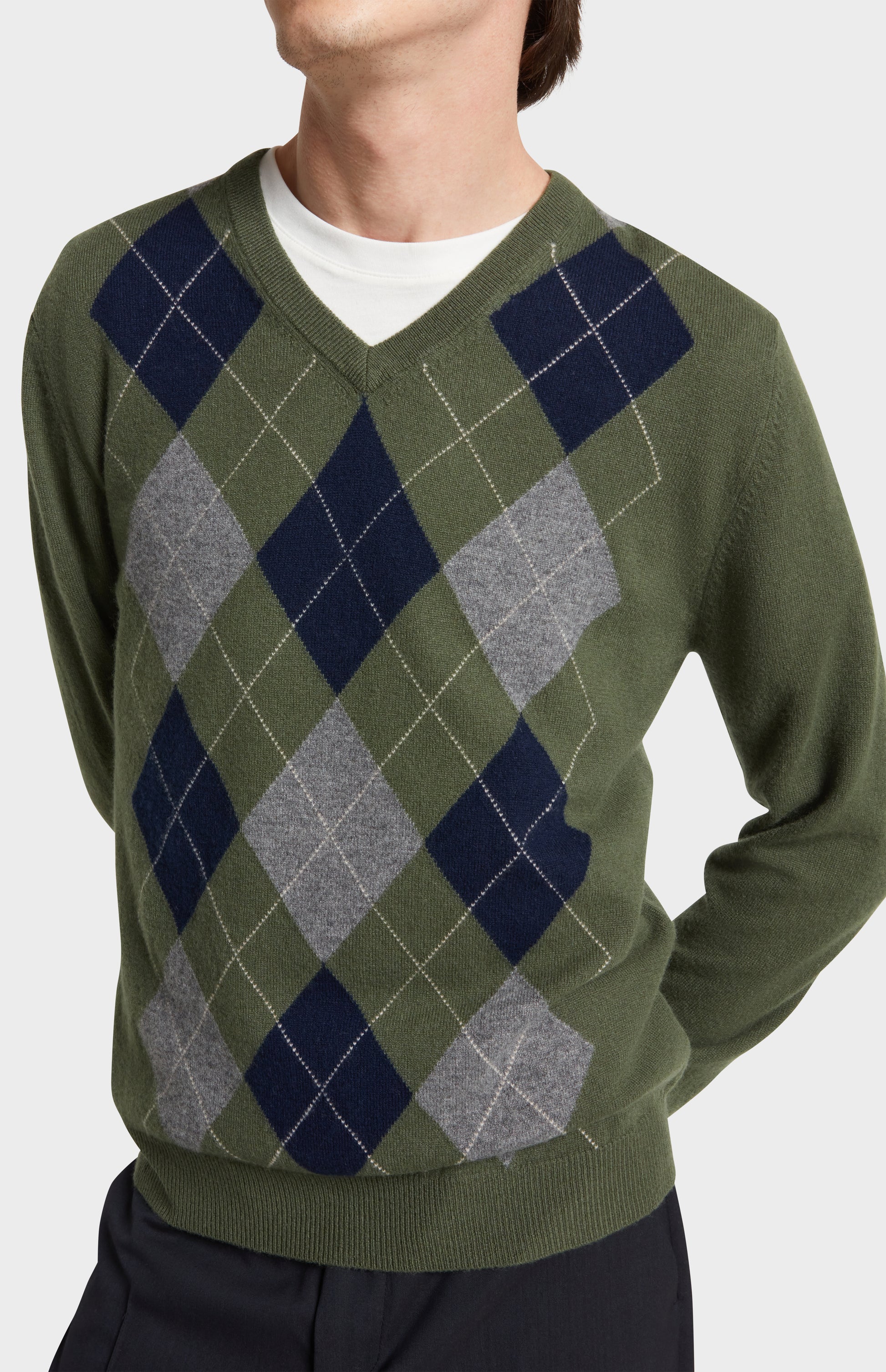 Mens Acrylic V Neck Patterned Jumpers Pringle Men's V Neck