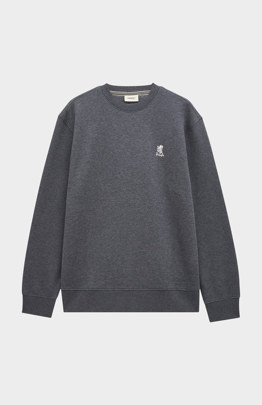 Pringle of Scotland Men's Crew Neck Sweatshirt In Charcoal Melange