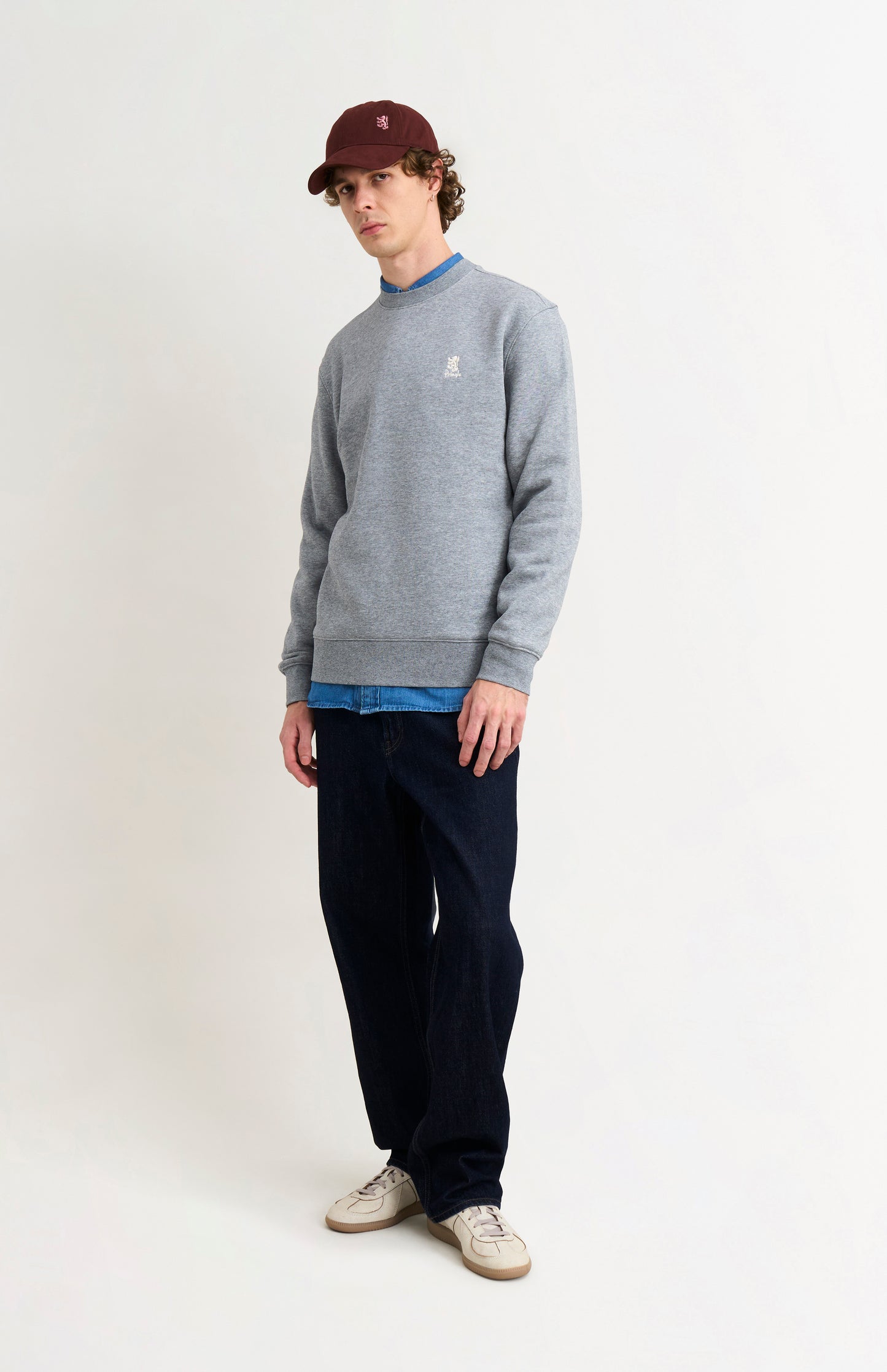 Men's Crew Neck Sweatshirt In Grey Melange