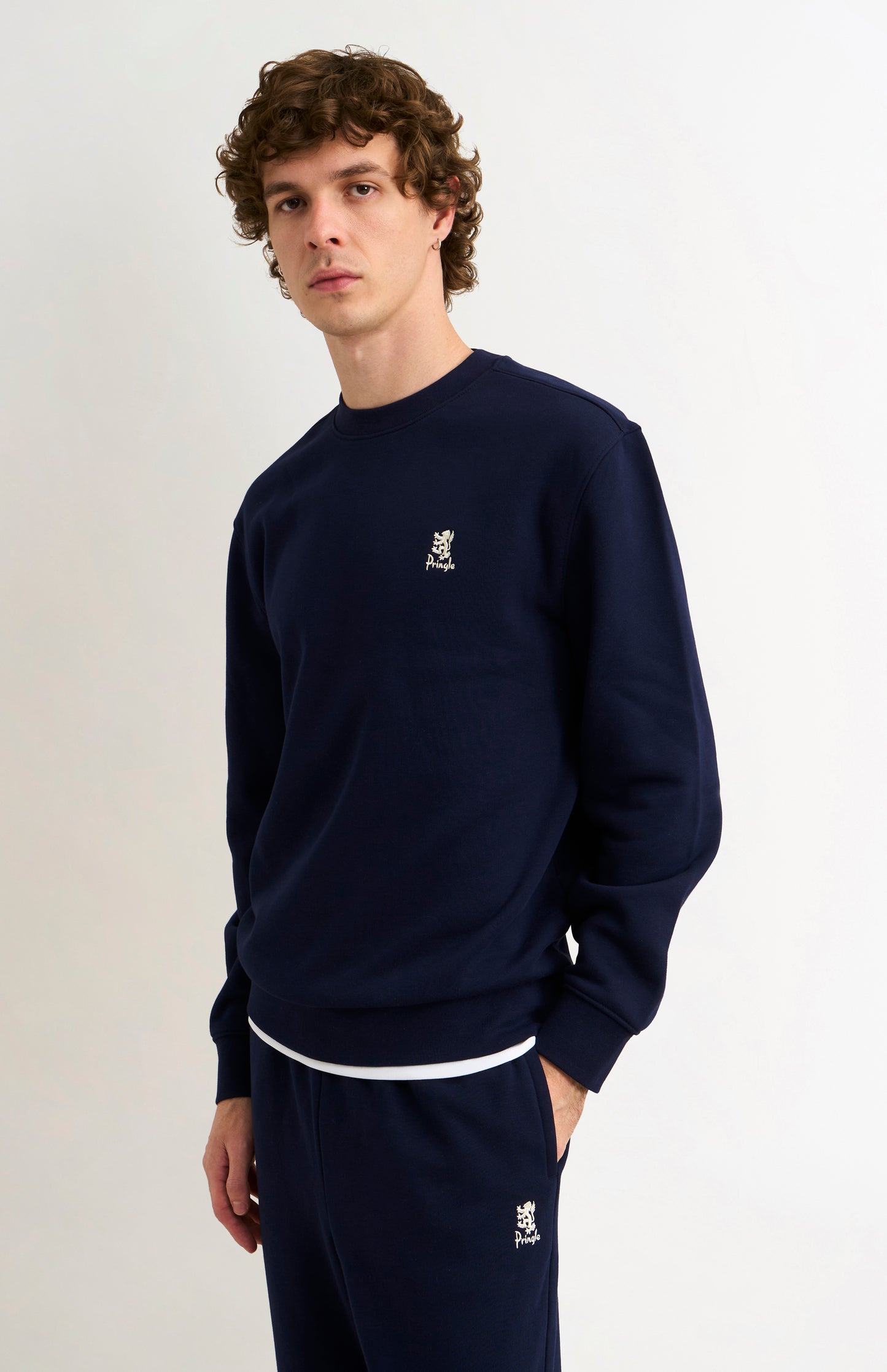 Men's Crew Neck Sweatshirt In Navy Blue