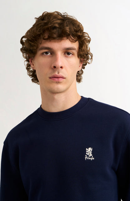 Men's Crew Neck Sweatshirt In Navy Blue