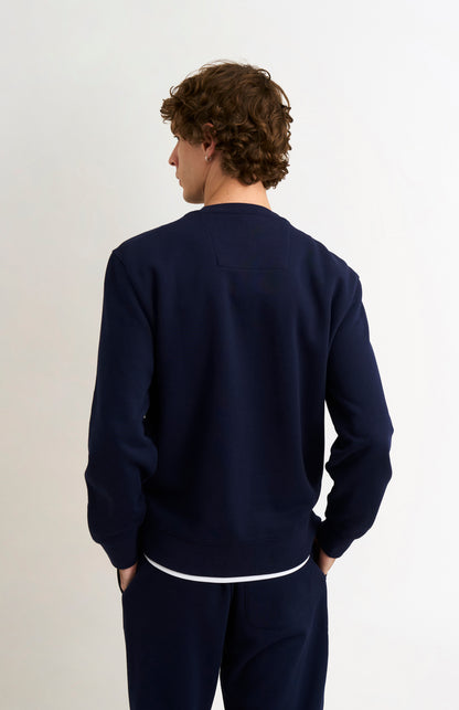 Men's Crew Neck Sweatshirt In Navy Blue