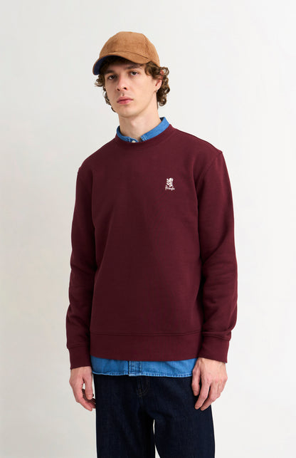 Men's Crew Neck Sweatshirt In Burgundy