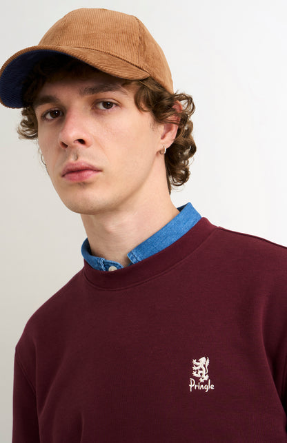 Men's Crew Neck Sweatshirt In Burgundy