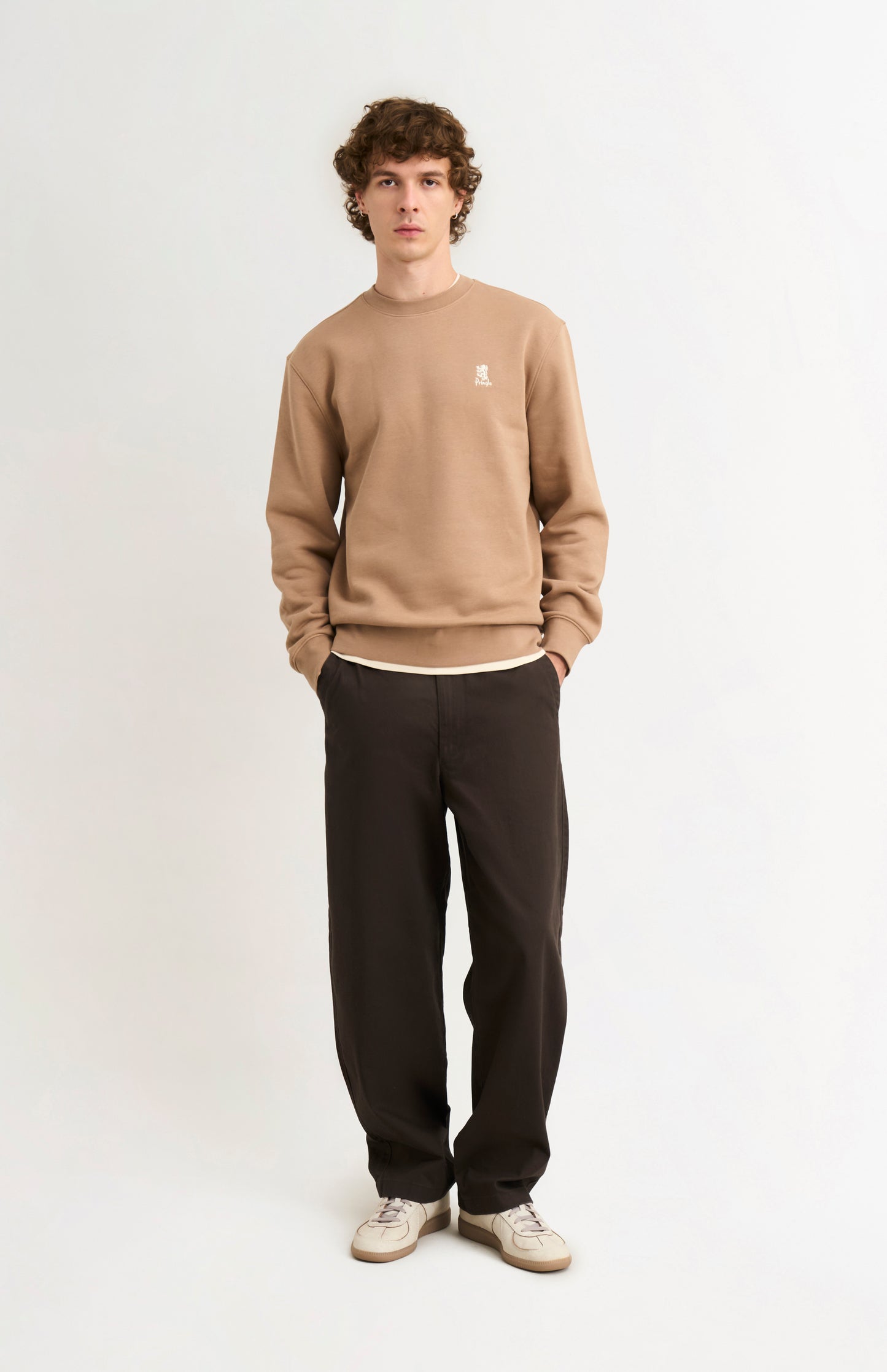 Men's Crew Neck Sweatshirt In Mushroom