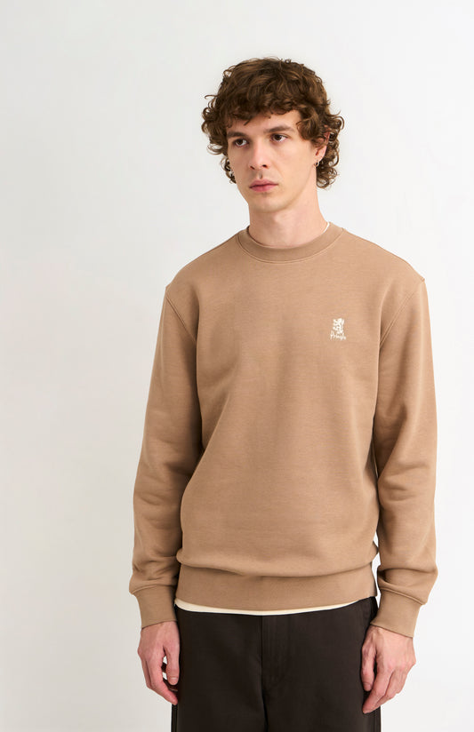 Men's Crew Neck Sweatshirt In Mushroom