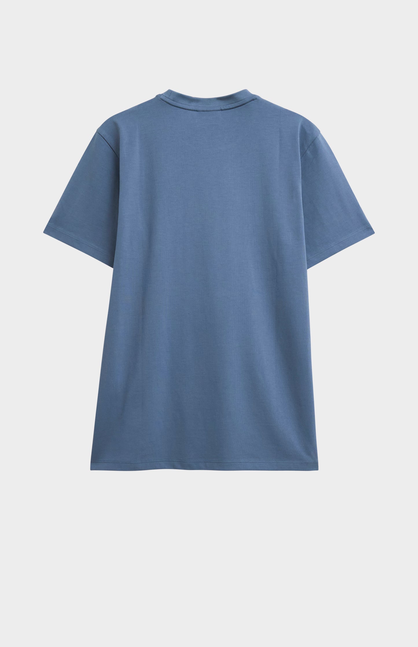 Blue t-shirt on a light gray background