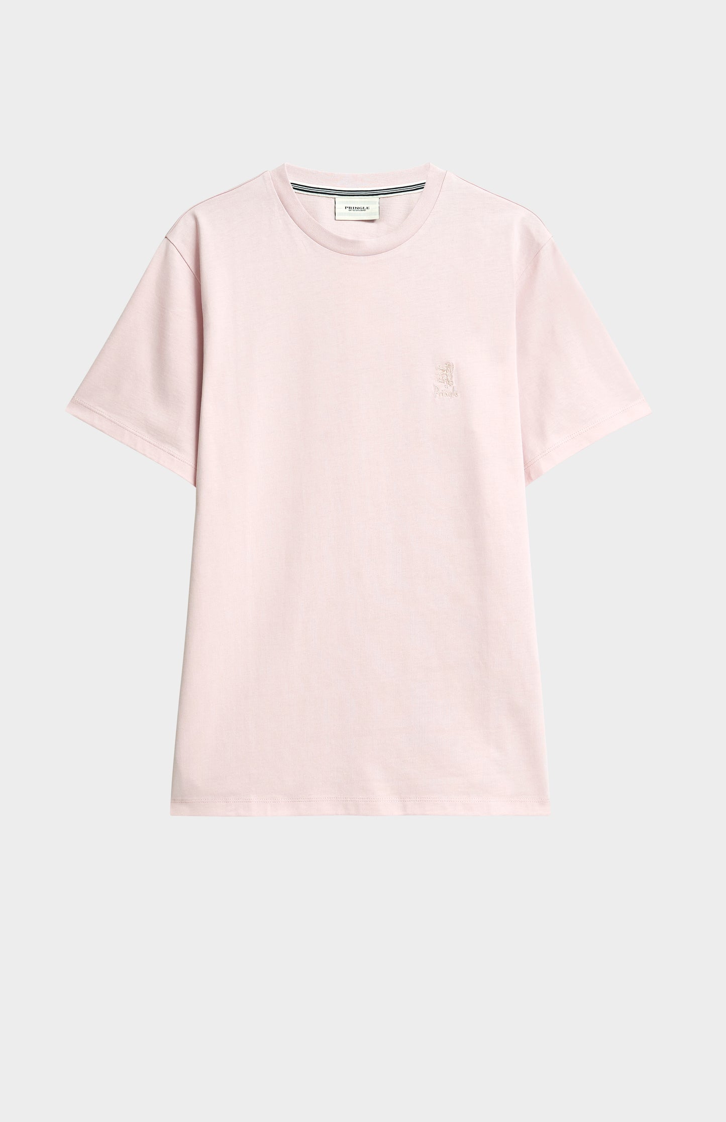 Light pink t-shirt on a white background