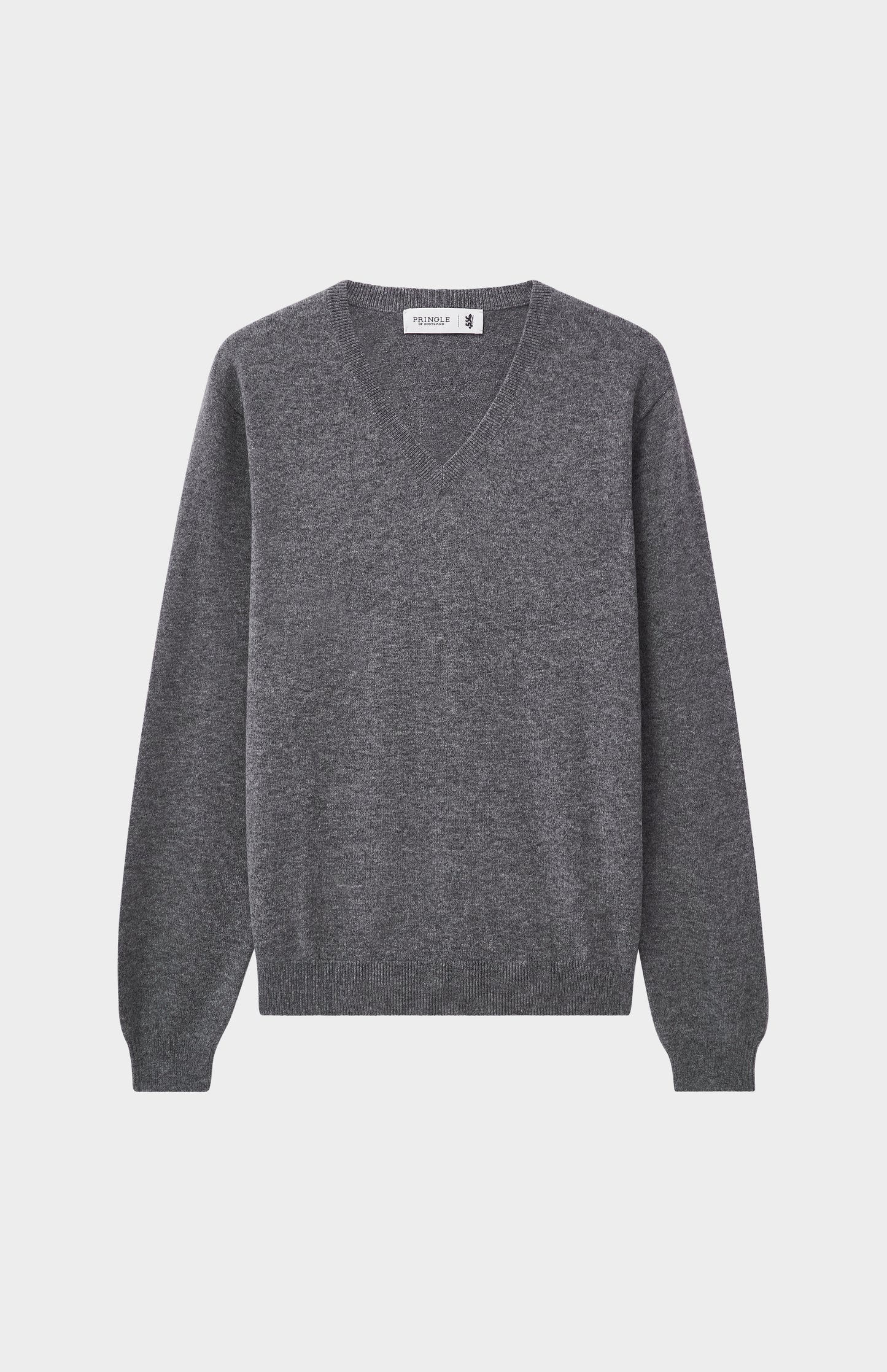 Pringle Men's Classic V Neck Cashmere Jumper In Grey Melange