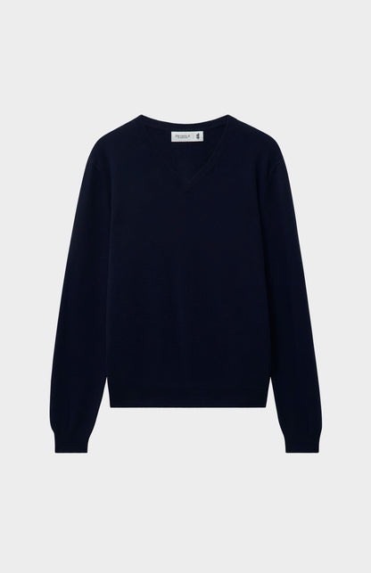 Pringle Men's Classic V Neck Cashmere Jumper In Navy Melange