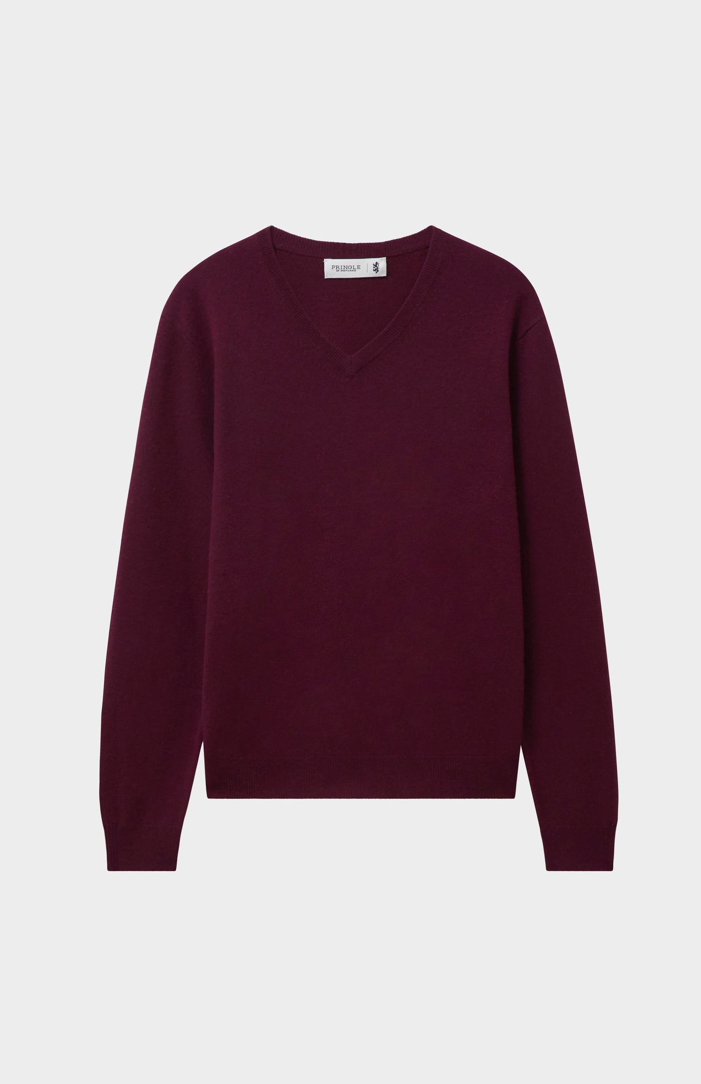 Pringle of Scotland Men's Classic V Neck Cashmere Jumper In Burgundy