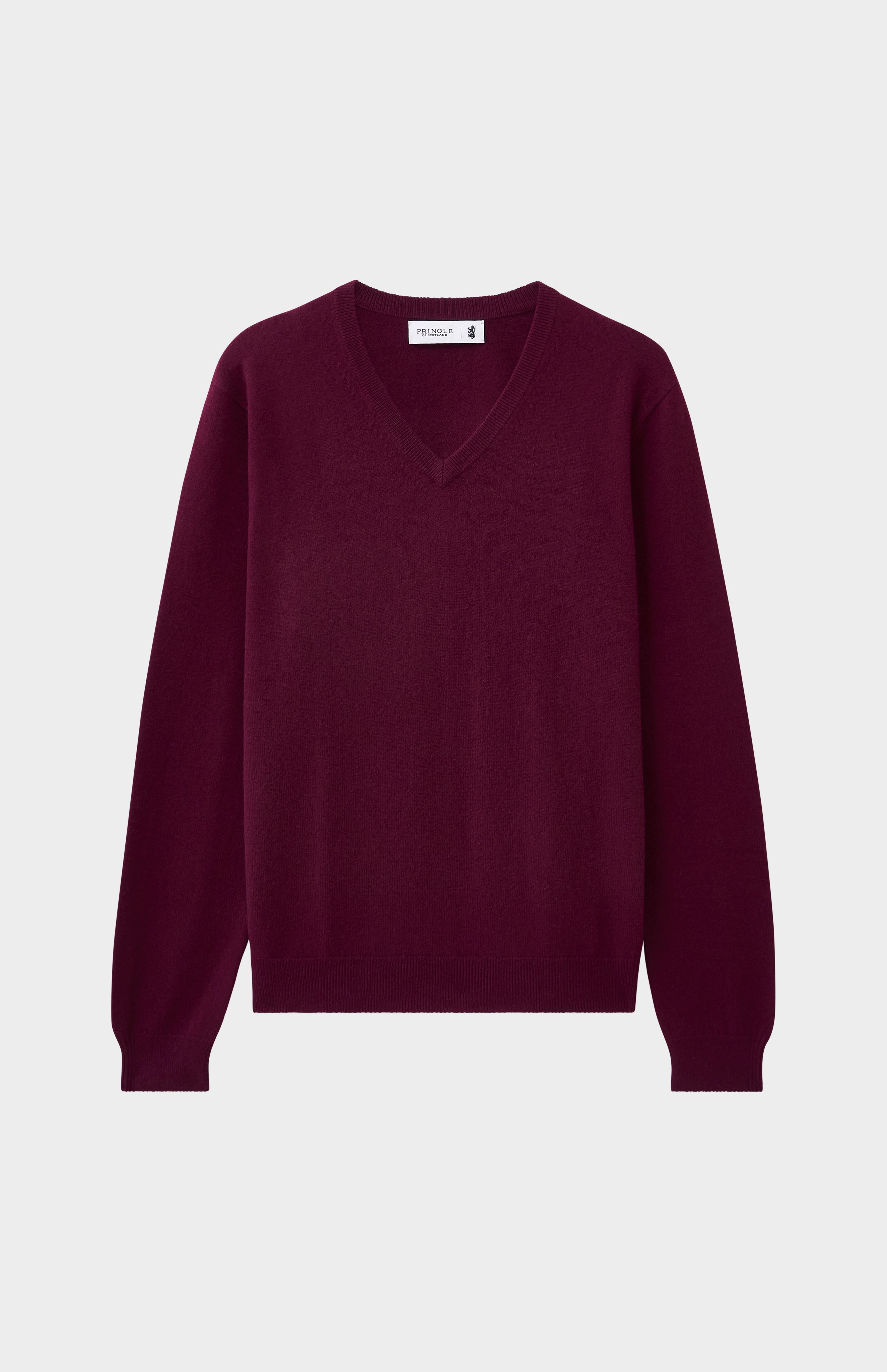 Men s Classic V Neck Cashmere Jumper In Burgundy