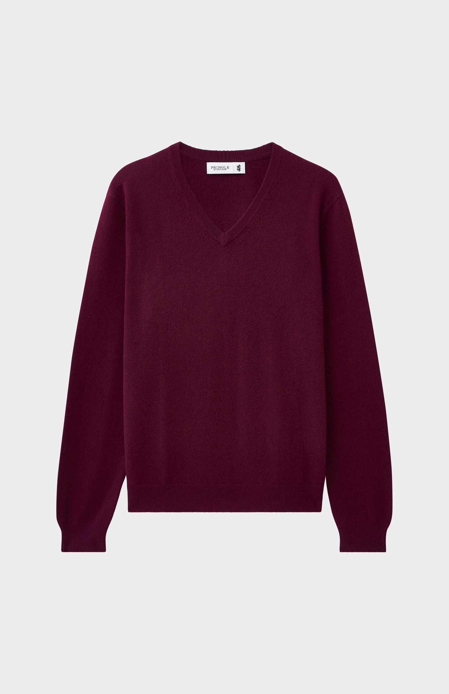 Pringle of Scotland Men's Classic V Neck Cashmere Jumper In Burgundy