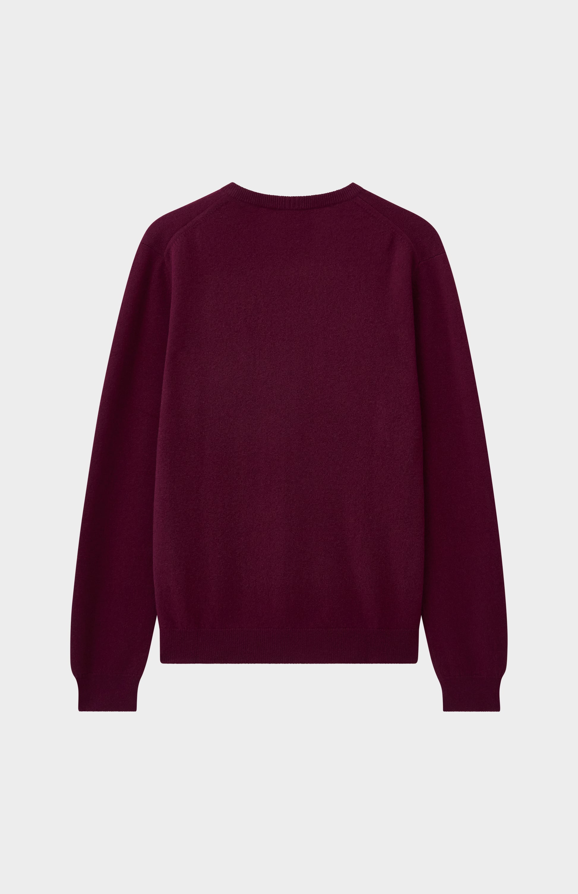 Pringle of Scotland Men's Classic V Neck Cashmere Jumper In Burgundy rear view