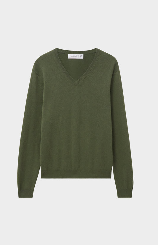 Pringle of Scotland Men's Classic V Neck Cashmere Jumper In Evergreen