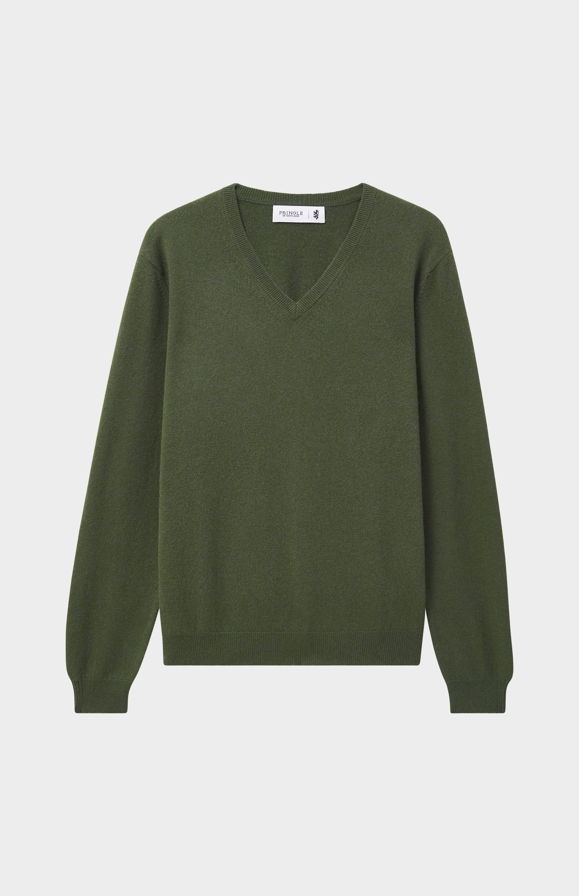 Pringle of Scotland Men's Classic V Neck Cashmere Jumper In Evergreen