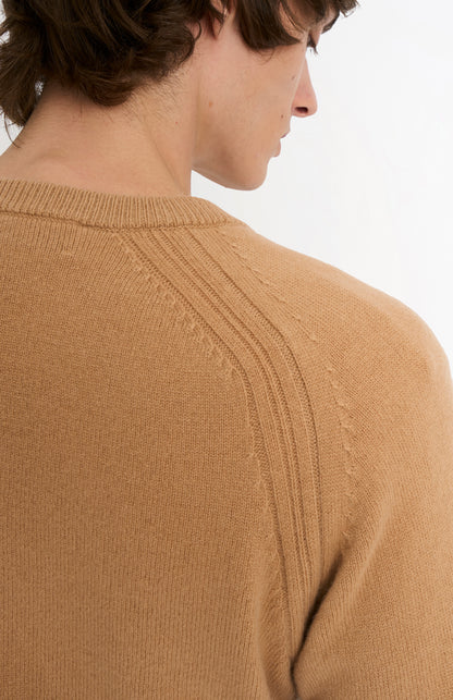Men's Classic V-neck Supersoft Lambswool Jumper In Camel