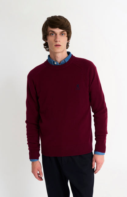 Pringle of Scotland Men’s Lambswool Crew Neck Jumper In Burgundy