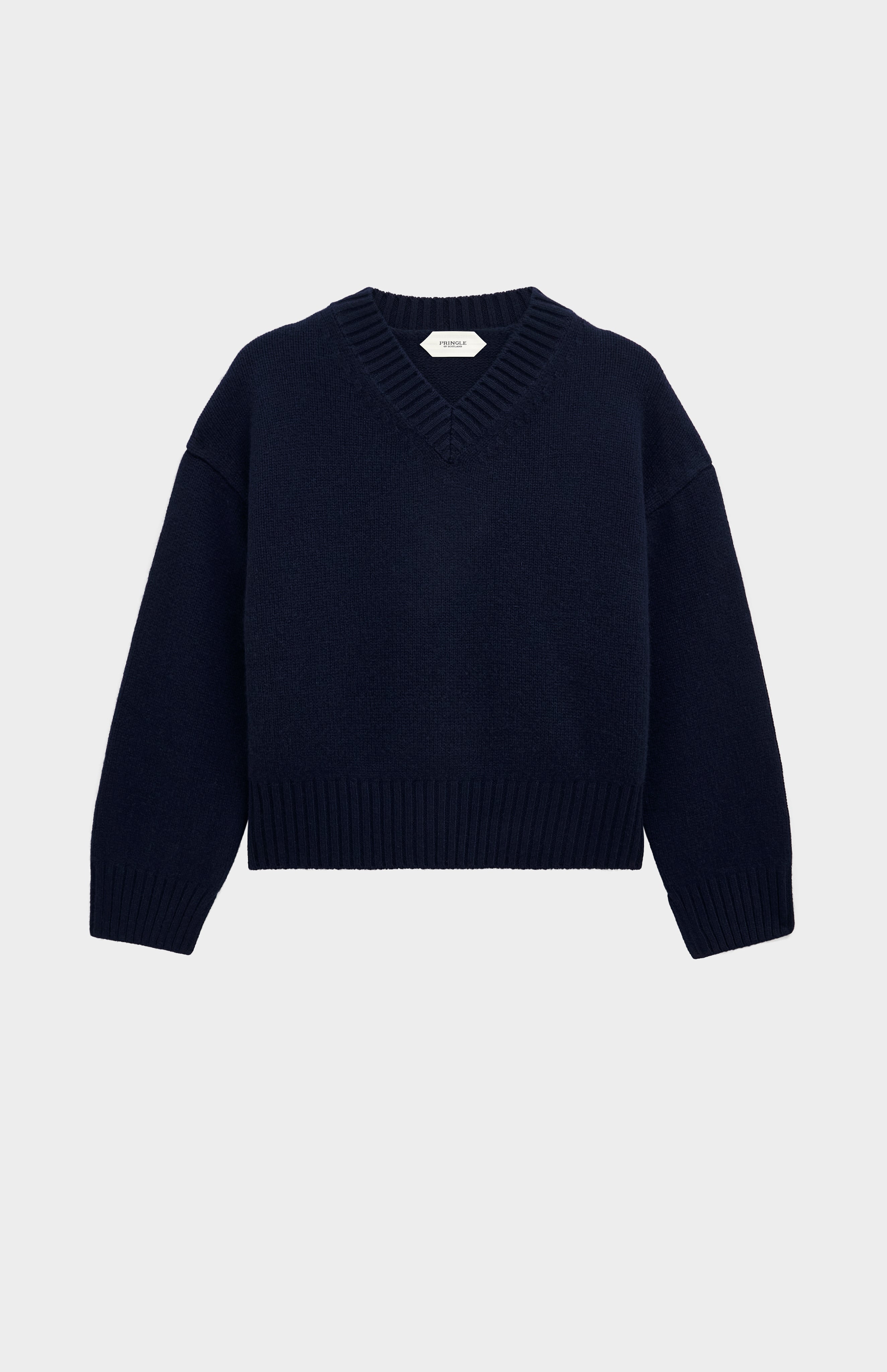 Pringle of Scotland Women's Cashmere V-neck Jumper In Navy Blue