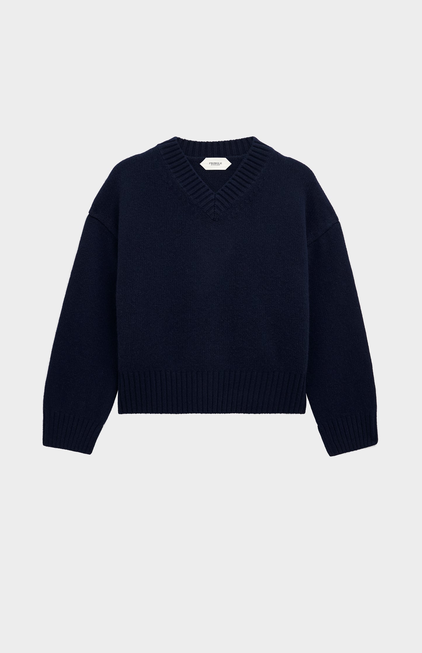 Women's V-neck Chunky Cashmere Jumper In Navy Blue