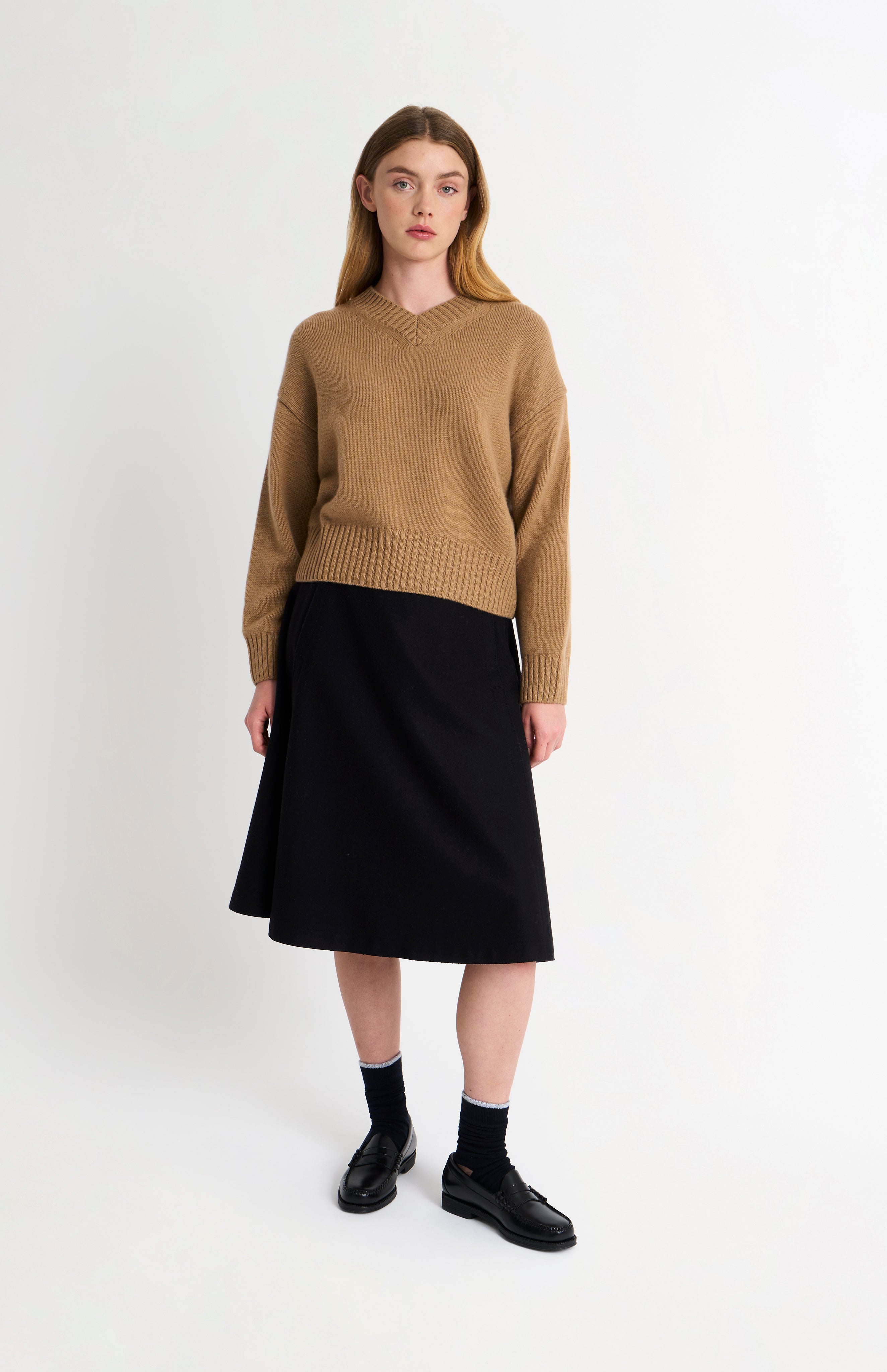 Pringle of Scotland Women's Cashmere V-neck Jumper In Grey Melange