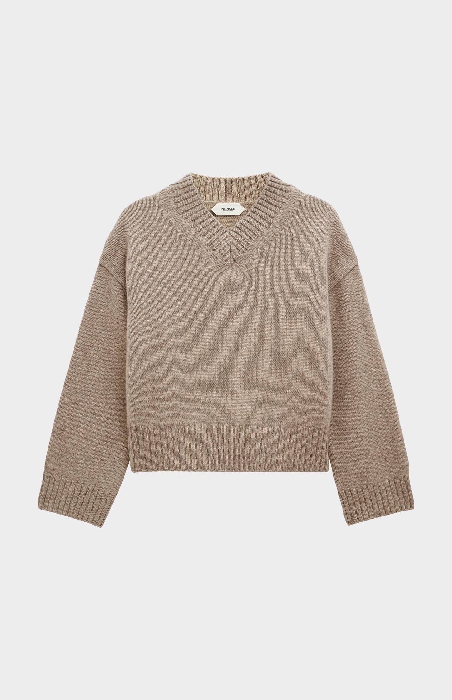 Women's V-neck Chunky Cashmere Jumper In Mushroom Melange