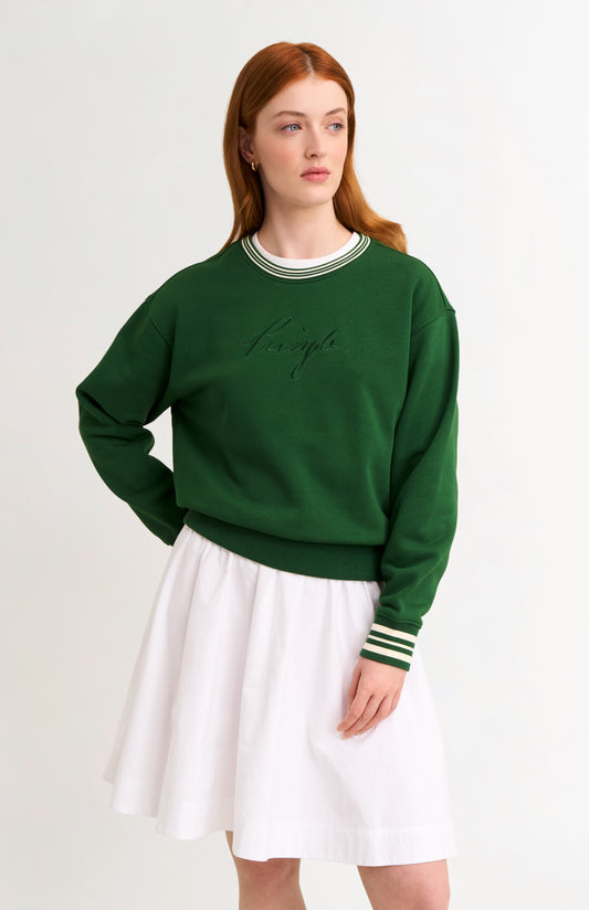Women's  Crew Neck Sweatshirt In Green
