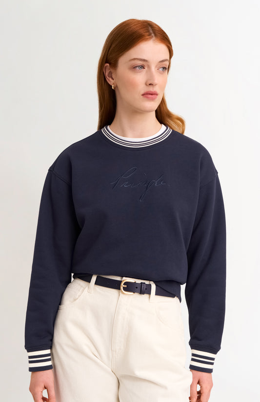Women's  Crew Neck Sweatshirt In Navy