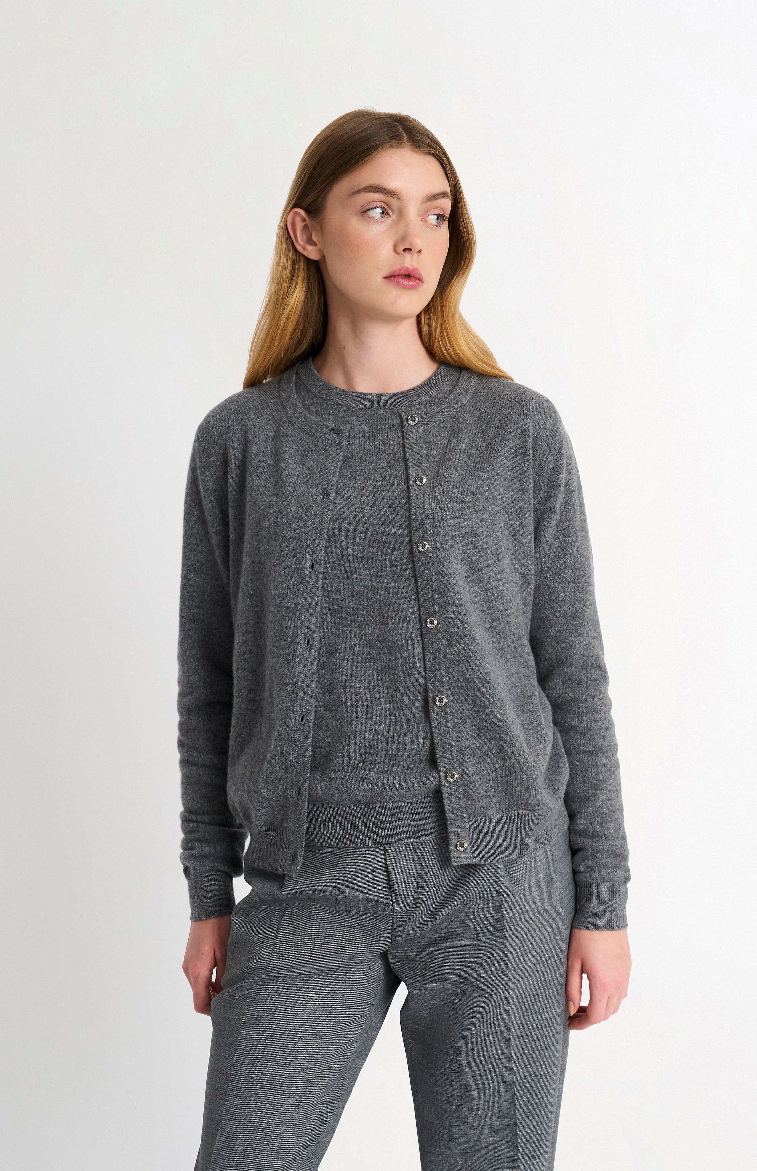 Pringle of Scotland Women's Cashmere Cardigan In Grey Melange