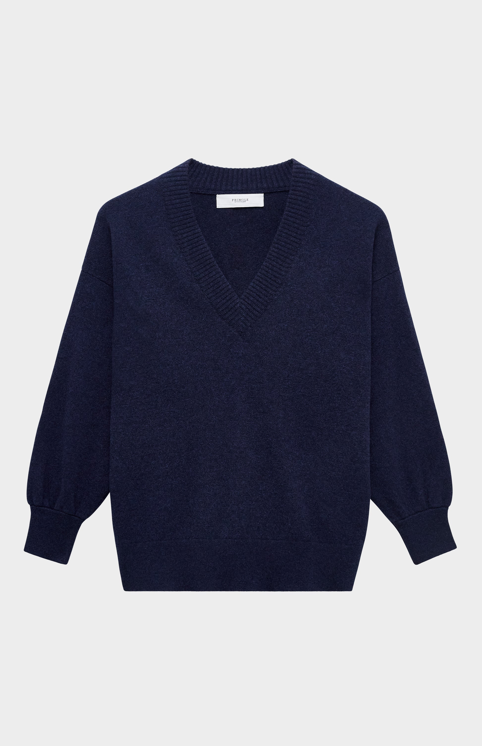 Women's V Neck Lightweight Cashmere Jumper In Inkwell