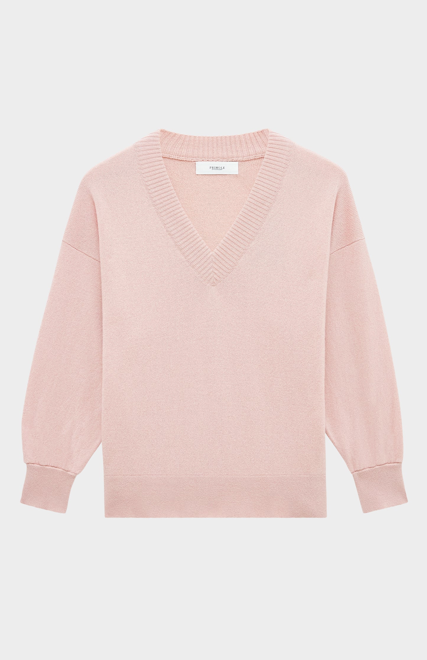 Pringle of Scotland Lightweight V Neck Cashmere Jumper In Dusty Pink