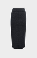 Pringle of Scotland Cashmere Blend Pencil Skirt in Charcoal flat shot