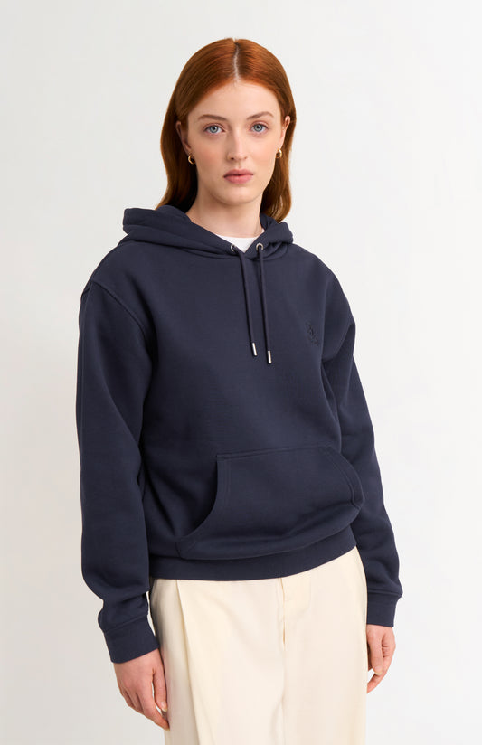 Women's Brushed Back Pull Over Hoodie In Navy