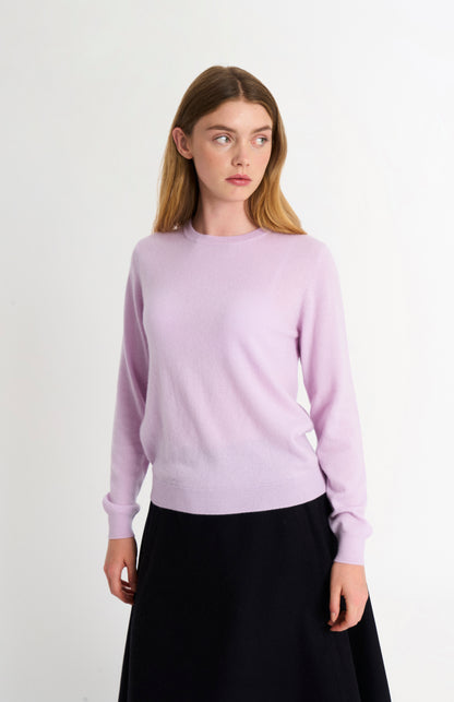 Women's Classic Crew Neck Cashmere Jumper In Lilac
