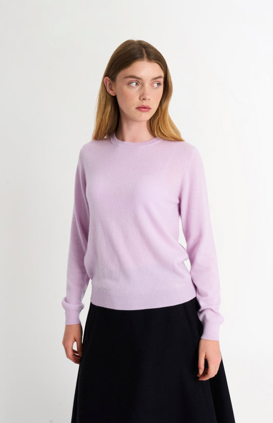 Women's Classic Crew Neck Cashmere Jumper In Lilac