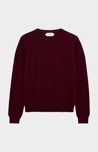 Women's Classic Crew Neck Cashmere Jumper In Burgundy