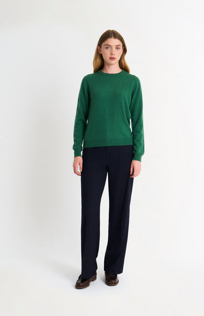 Women's Classic Crew Neck Cashmere Jumper In Green