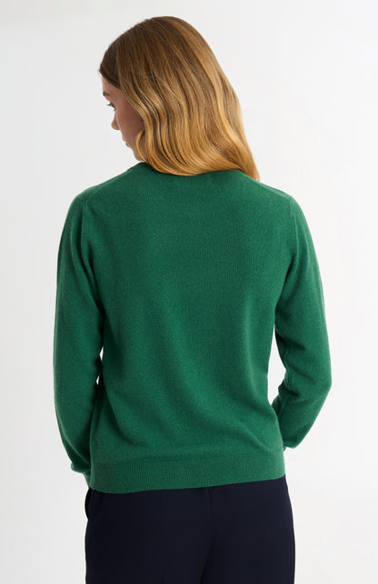 Women's Classic Crew Neck Cashmere Jumper In Green