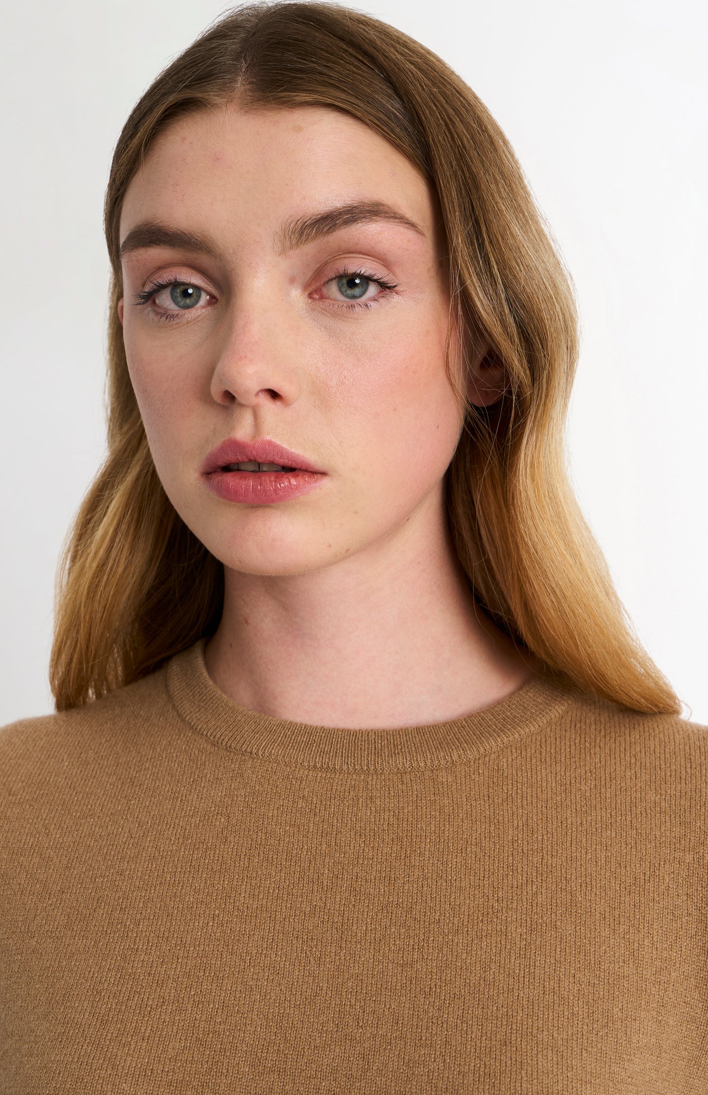 Women's Classic Crew Neck Cashmere Jumper In Camel