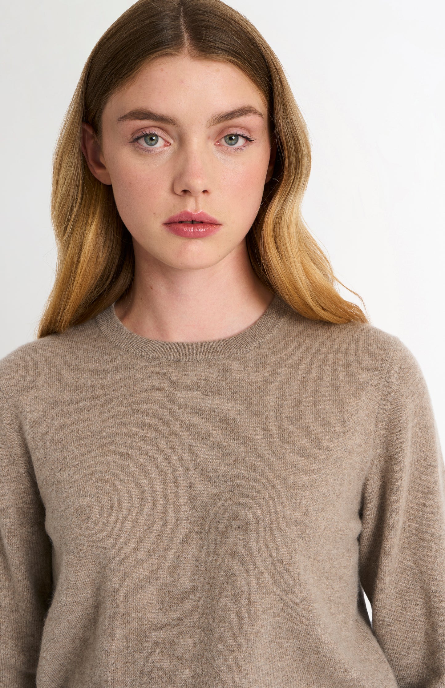 Women's Classic Crew Neck Cashmere Jumper In Mushroom Melange