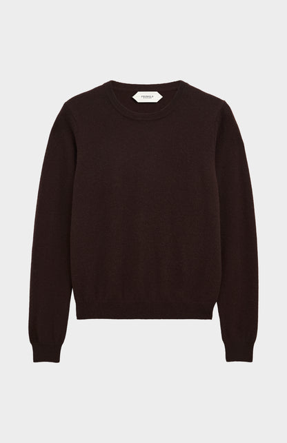 Women's Classic Crew Neck Cashmere Jumper In Dark Brown