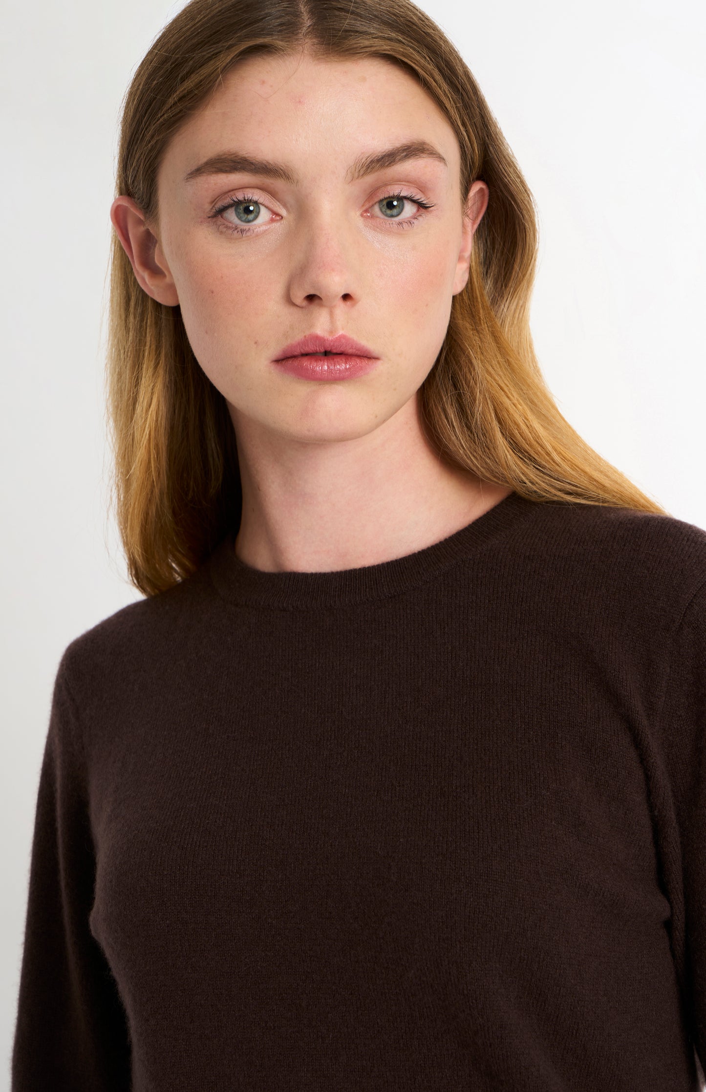 Women's Classic Crew Neck Cashmere Jumper In Dark Brown