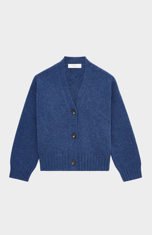Women's Cropped Cosy Cashmere Cardigan In Night Sky