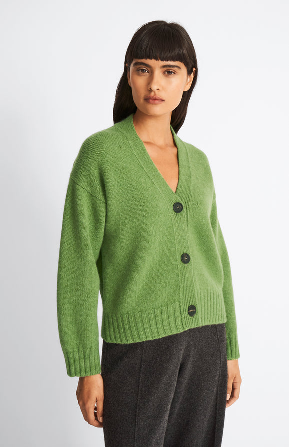 Women's Cropped Cosy Cashmere Cardigan In Wood Sage