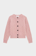 Pringle of Scotland Multi Texture Cashmere blend cardigan in Dusty Pink