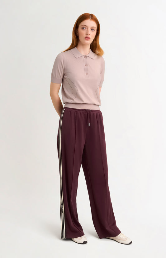 Women's Cotton  Sweat Pant In Burgundy