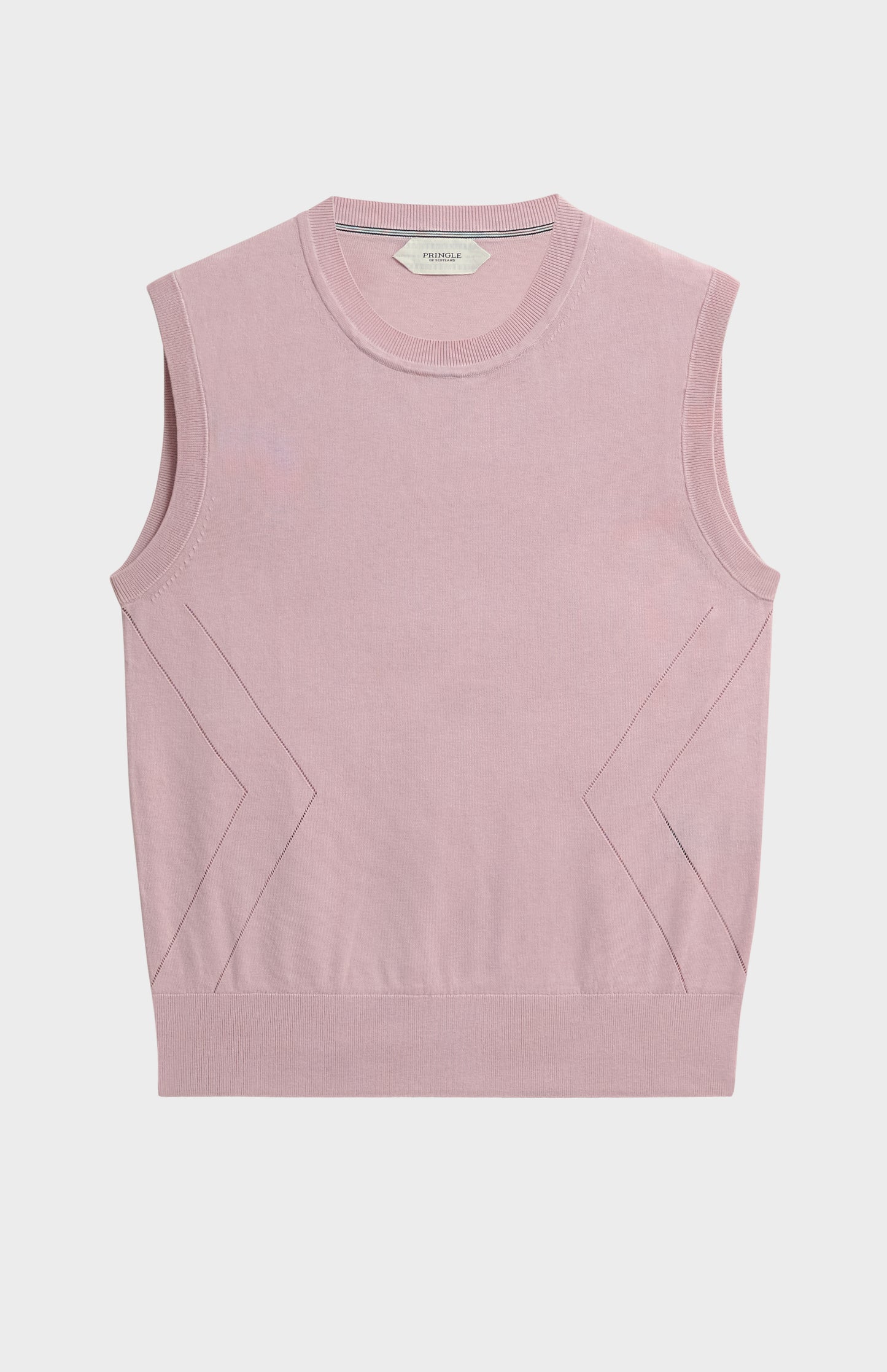Women's Superfine Silk Blend Pointelle Crew Neck Vest In Light Pink