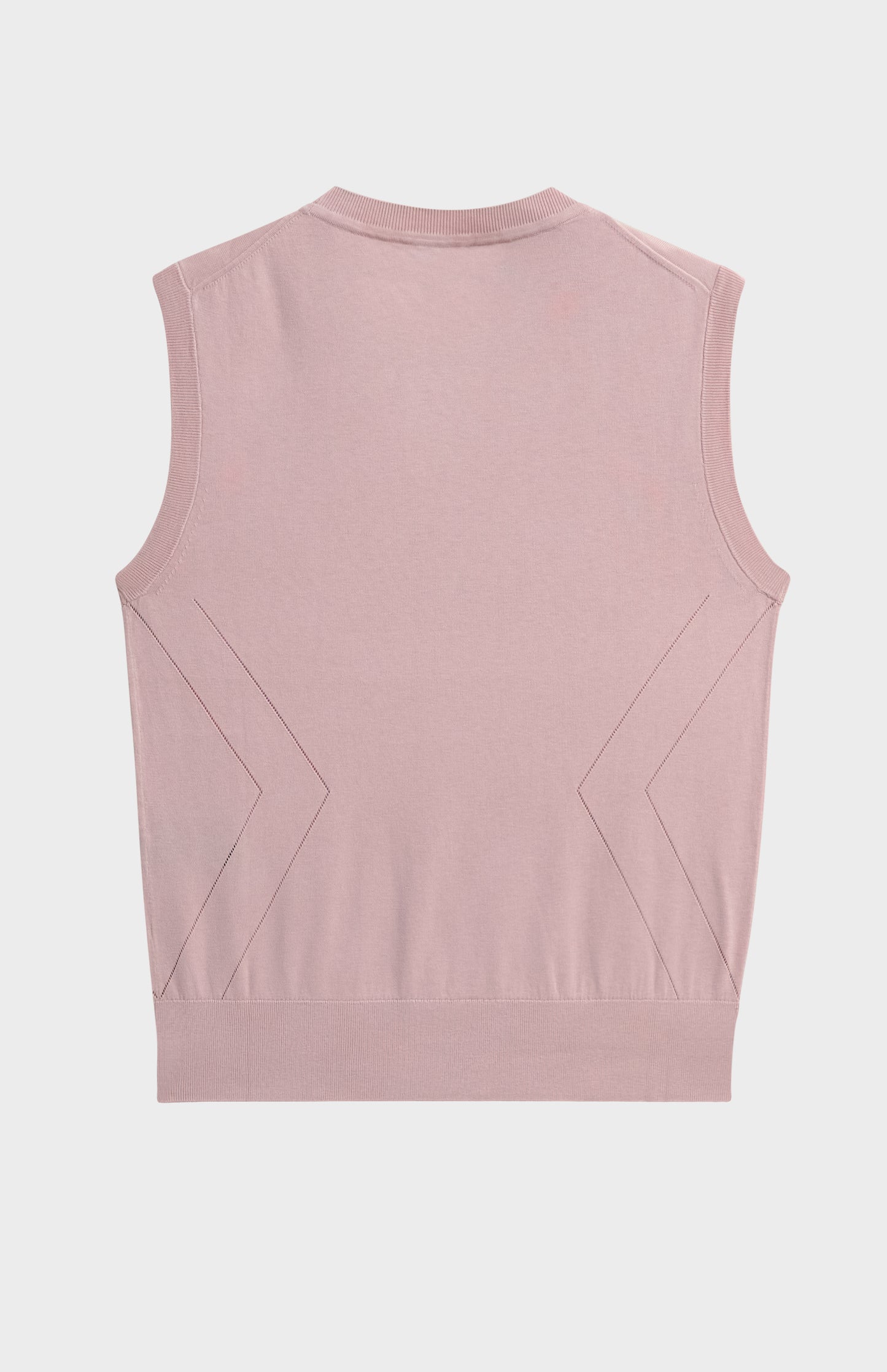Women's Superfine Silk Blend Pointelle Crew Neck Vest In Light Pink